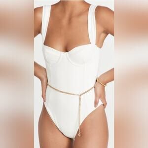 NWT! WeWoreWhat Danielle Belted One-Piece Swimsuit